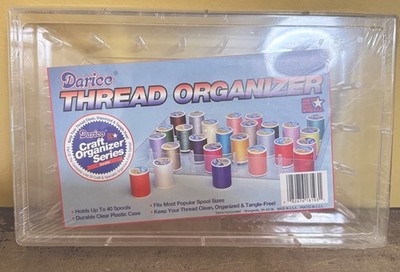 Darice Thread Organizer 40 Spools Holder Vtg New NOS Plastic Case
