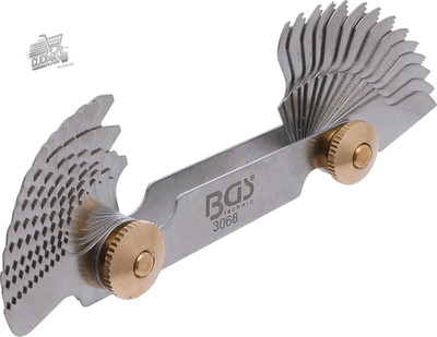 Gewindezähler 28 Klingen Whitworth 4G 62G Gewindemessgerät Schraubenschritt 3068 Pas