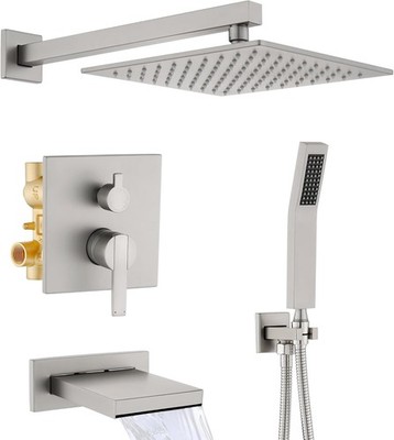 Shower System with Tub Spout 10 Inch Rain Shower Head