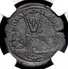 BYZANTINE. Leo VI "The Wise", AD 886-912. Æ Follis, NGC XF