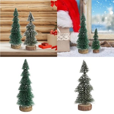 Base Desktop Christmas Tree Ensembles with Realistic Snowy Appearance