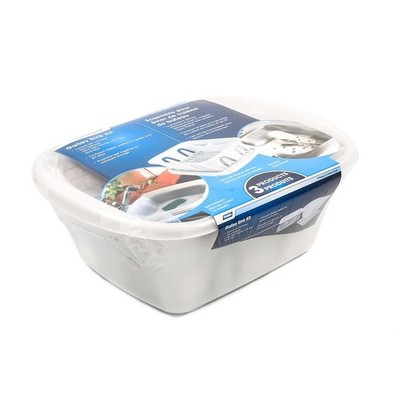 American Motorhome RV Mini Dish Pan Drainer \ Sink Bowl + Mat Kit 43517 White