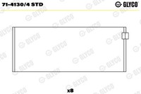 Glyco 71-4130/4 STD Pleuellager FüR Alfa Romeo,Auverland,CitroËN,Eicher,Fiat,Fuq