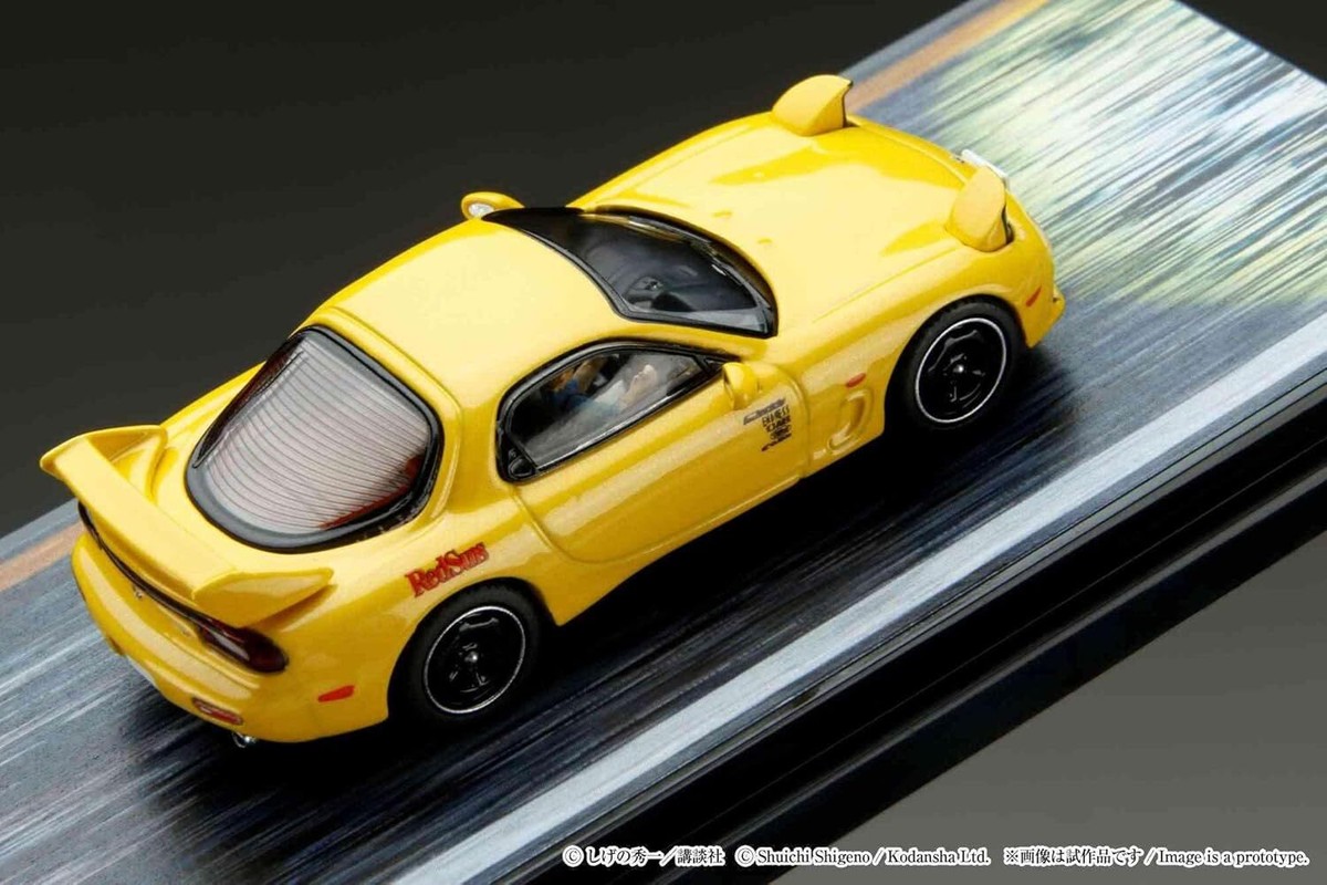 HJ64 1/64 Mazda RX-7 (FD3S)RED SUNS/Initial D VS Tsuyoshi Nakazato