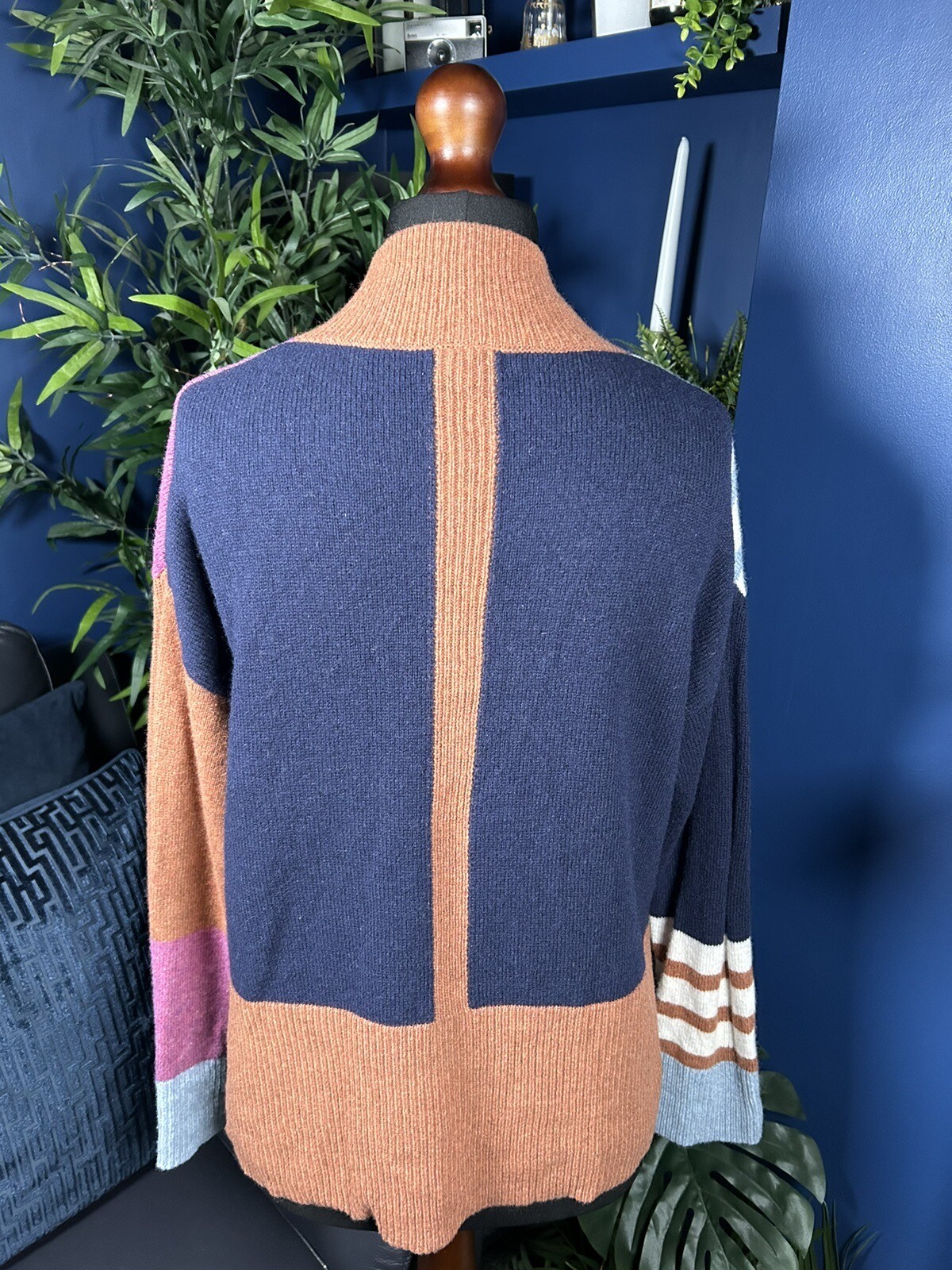 White Stuff Patchwork Jumper Lambswool Uk 12 Wome… - image 5