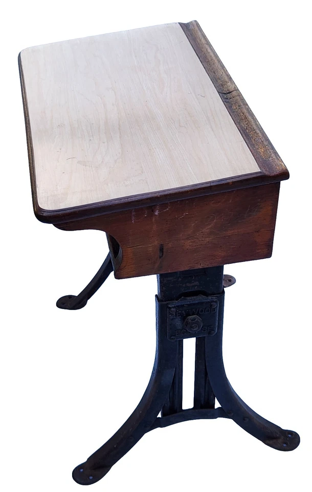 Secretária rara antiga Heywood Eclipse escrivaninha escolar infantil cadeira Chadler - Imagem 2 de 4