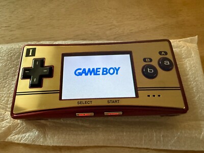 CIB Nintendo Game Boy Micro Famicom Console - Red/Gold READ DESCRIPTION ...