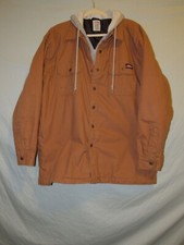Dickies Canvas Work Jacket Hooded Zip Up Snaps Quilted Lining XL 46-48 EUC