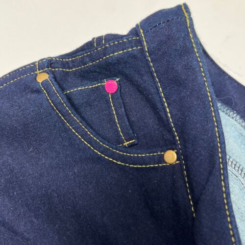 Pajama Jeans Women's XL Pull On Stretch Blue Denim Wide Leg Drawstring Pockets - Picture 3 of 7