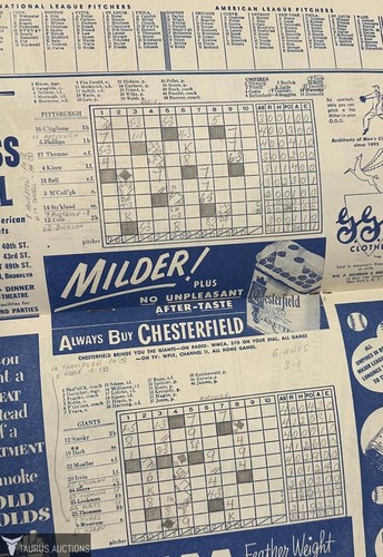 1951 Giants Pirates Polo Grounds Program Scorecard - HOF Willie Mays Rookie - Picture 3 of 3