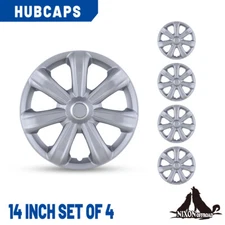 14" 4 Pack Silver Lacquer Wheel Rim Covers Replacement R14 Hub Cap Snap On Truck