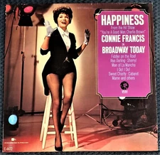 Connie Francis - Happiness: On Broadway Today LP - 1967 MGM mono - Near Mint