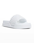 100% AUTH NEW MEN CHRISTIAN LOUBOUTIN POOL FUN FLAT WHITE SANDALS EU 46/US 13 — photo 1