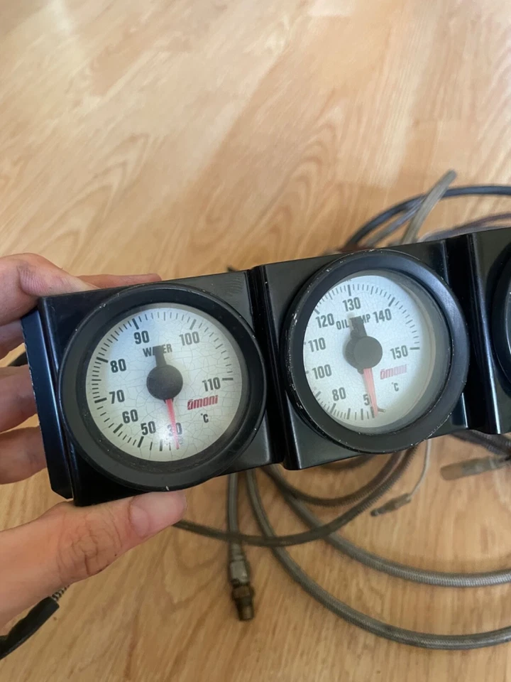 OMORI WHITE FACE 52mm Meters Gauge Oil Pressure Temp Water For GTR R32 RX7 S13 - Image 3 of 4