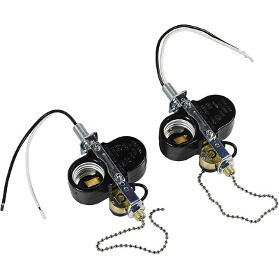 2-Pack HQRP 2-Light Steckdose Schalter für Deckenventilator Kette E26 E27 Lampe