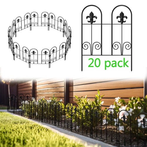 20 Pack Decorative Garden Fence Panels Rustproof Metal Wire Garden Fence Border