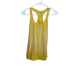 Old Navy Tank Top Women's XS Yellow Striped Racerback Sleeveless Shirt Active