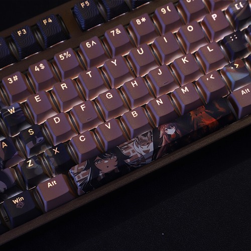 Genshin Impact Hu Tao Transparent 108 Keys PBT Keycaps Cherry MX for Mechanical - Picture 3 of 12