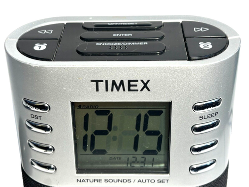 Timex T307S LCD Digital AM FM Dual Alarm Clock Radio w/ Preset And Nature Sounds - Picture 7 of 11