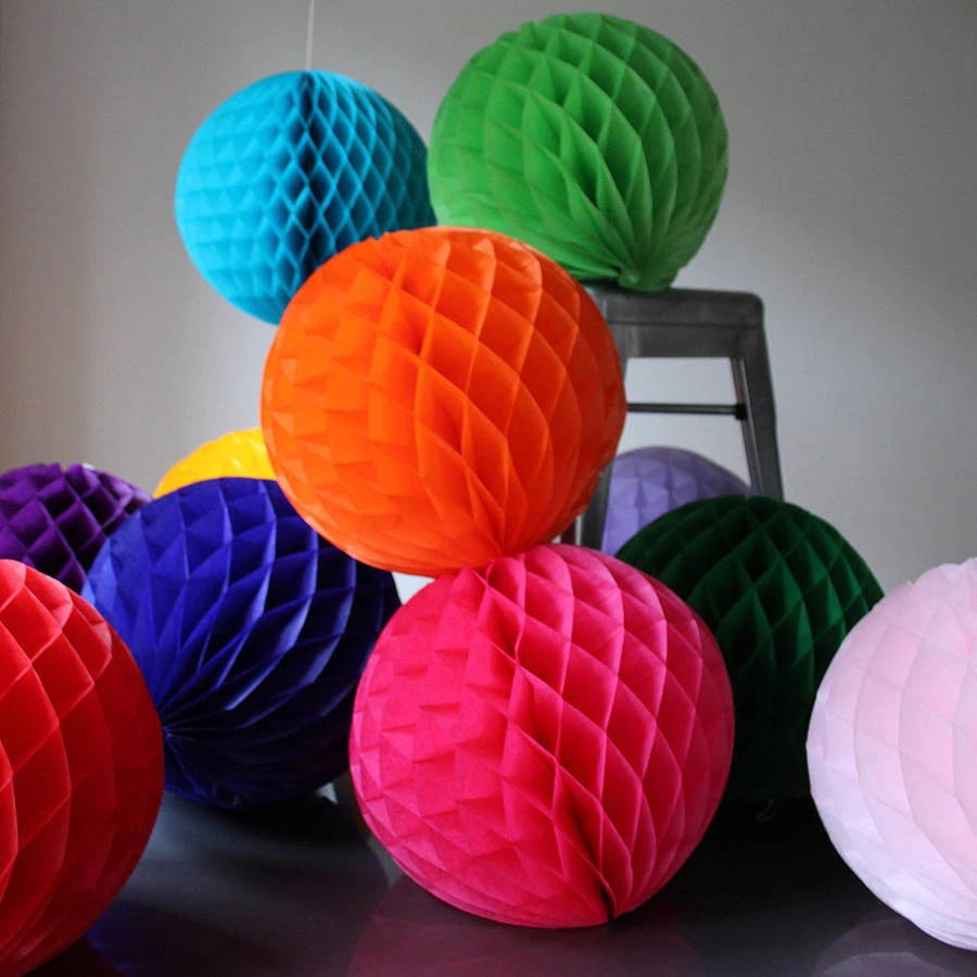 10 bolas de papel de seda HoneyPeb de 4 pulgadas de colores surtidos pompones decoración de bodas EE. UU. Foto 4 de 4