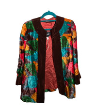 Vintage Clevaline London Jacket Women Velvet Abstract 1960' Size S