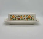 Vintage McCoy USA Butter Dish Daisy Chain 7013 Flowers Ceramic