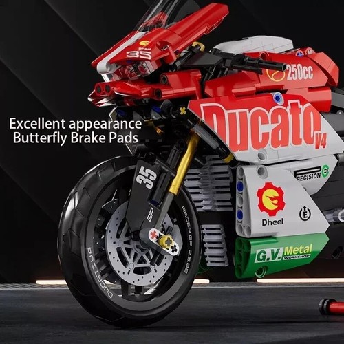 New Series Motorcycle V4 Building Blocks Set Super Motorbike Model Kit - Picture 5 of 21