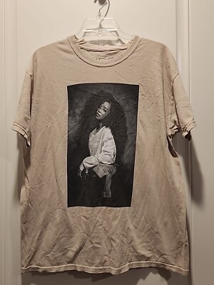 H.E.R. Portrait Tan Beige Tee Shirt Medium/Large By Goodie Two Sleeves M/L HER