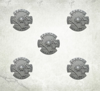 Sons of Thor Wolf Pattern Shields (5) Bitz Bits Kromlech Resin KRCB209