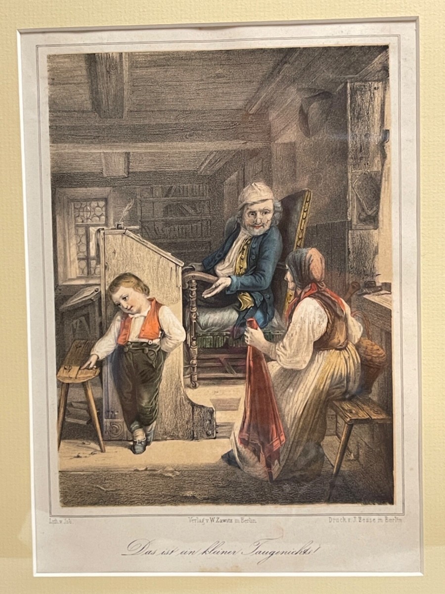 German Hand Colored Lithograph Ca 1850's Druck v. J. Hesse / Lith