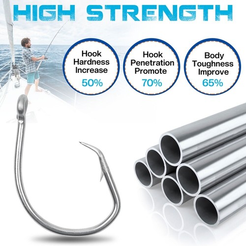 20/50 pcs Angeln Haken Thunfisch Kreis Haken Edelstahl Salzwasser Haken 4/0-16/0 - Bild 6 von 28