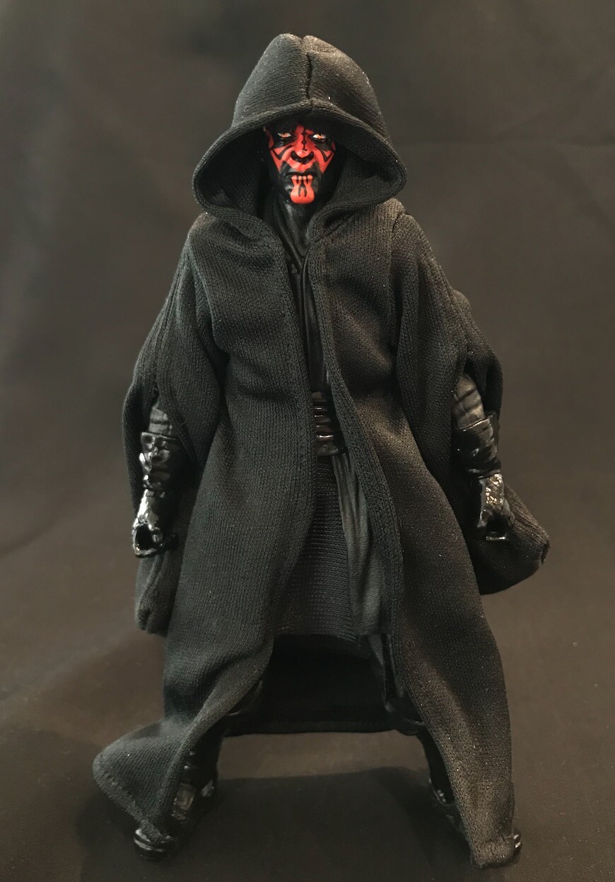 PP-R-DM Black Wired Fabric Sith Cloak Robe for 6/" Darth Maul No Figure