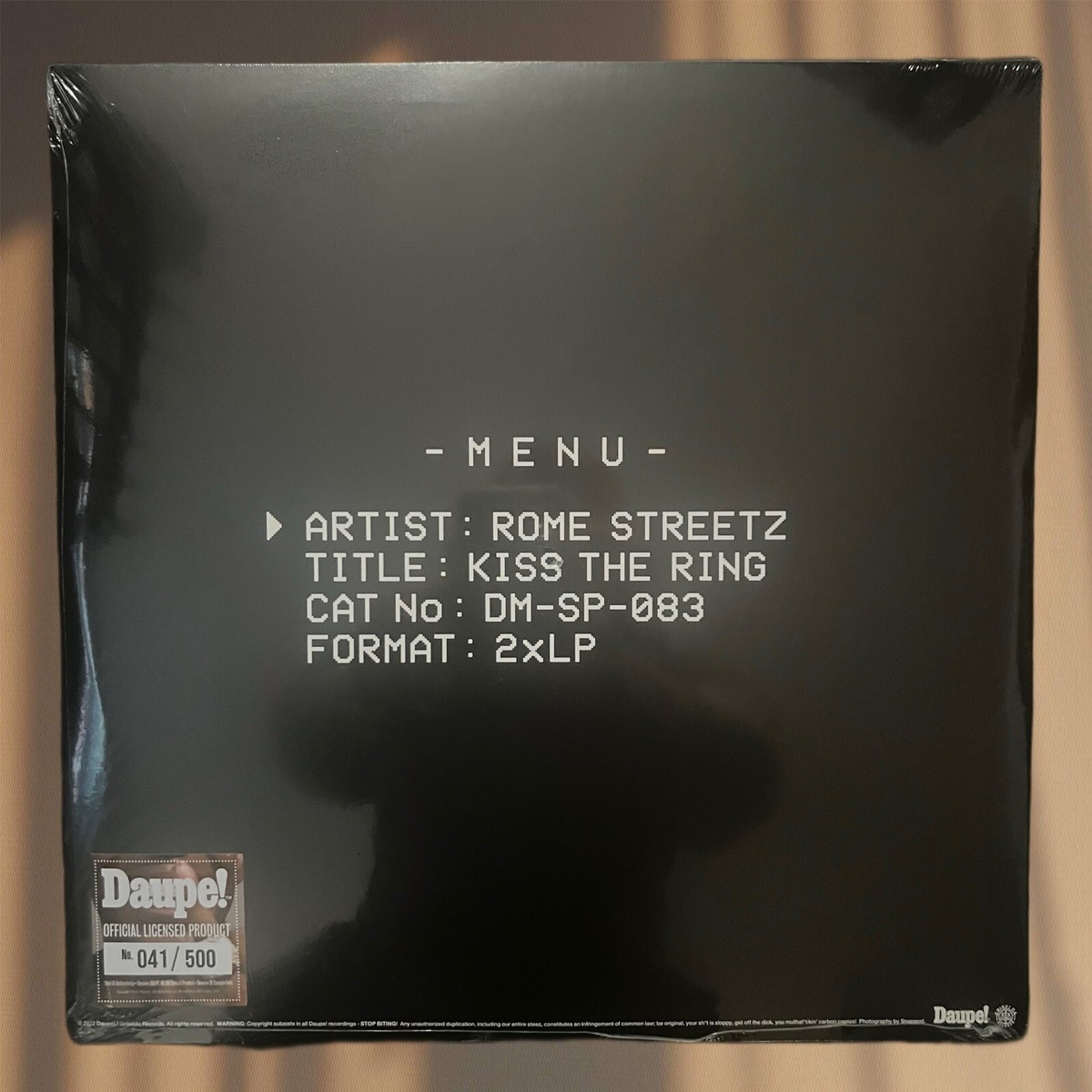 Rome Streetz Kiss the Ring - Picture Disk Vinyl LP Westside Rome Streetz Kiss the Ring - Picture Disk Vinyl LP Westside