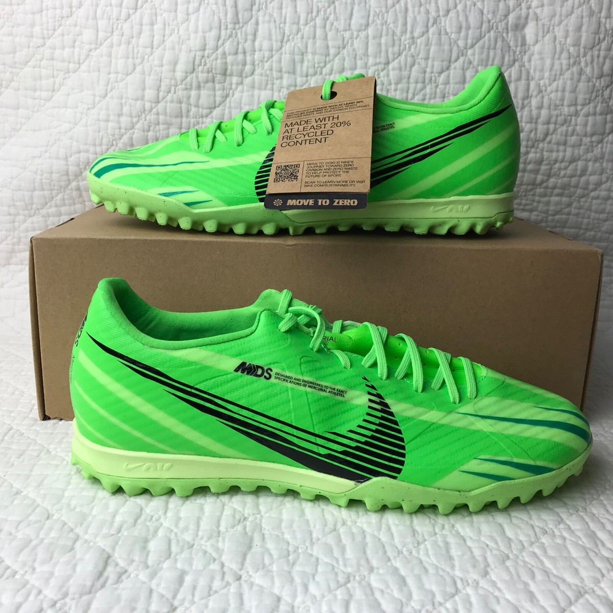 Nike Zoom Vapor 15 Academy MDS Turf Soccer Shoes Men's SZ 8 Green