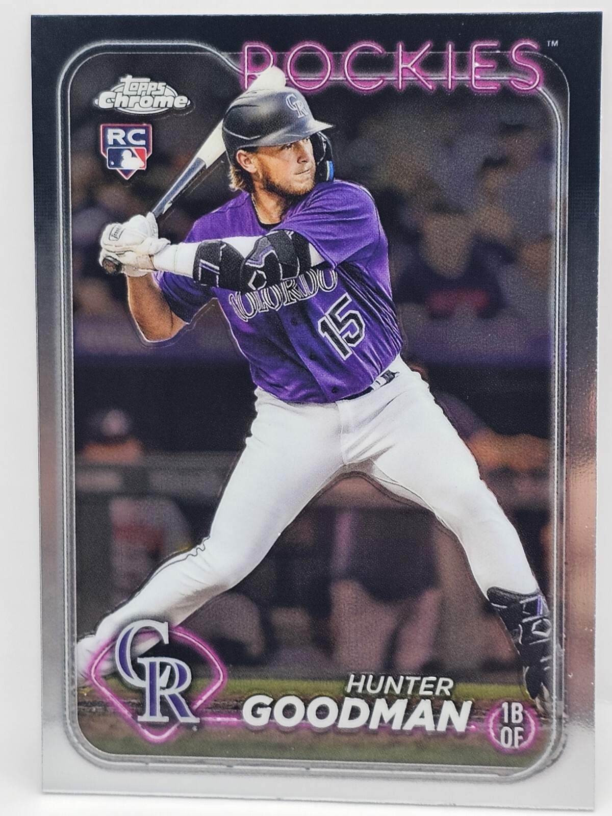 2024 Topps Chrome Hunter Goodman RC ROOKIE CARD #99 Rockies