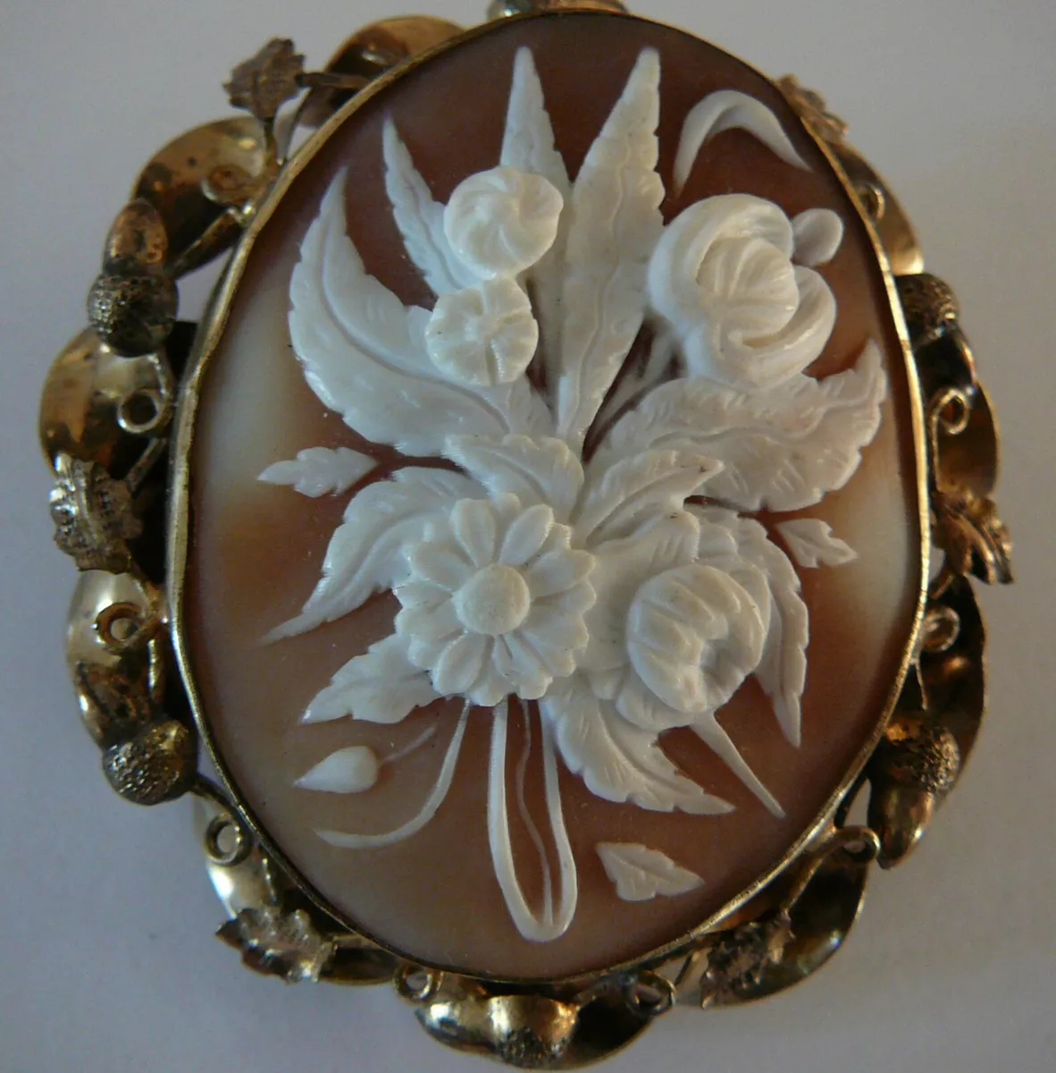 Flower sale cameo brooch