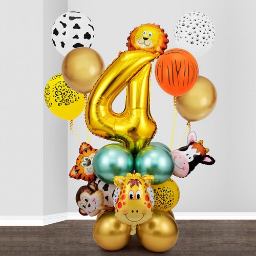 20pcs Jungle Safari Animal Foil Balloon Set Kids Birthday Party Celebration Deco - Picture 7 of 13