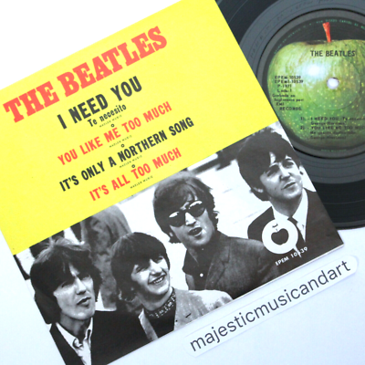 THE BEATLES I NEED YOU EP 7 INCH VINYL 45 APPLE NEAR MINT VERY