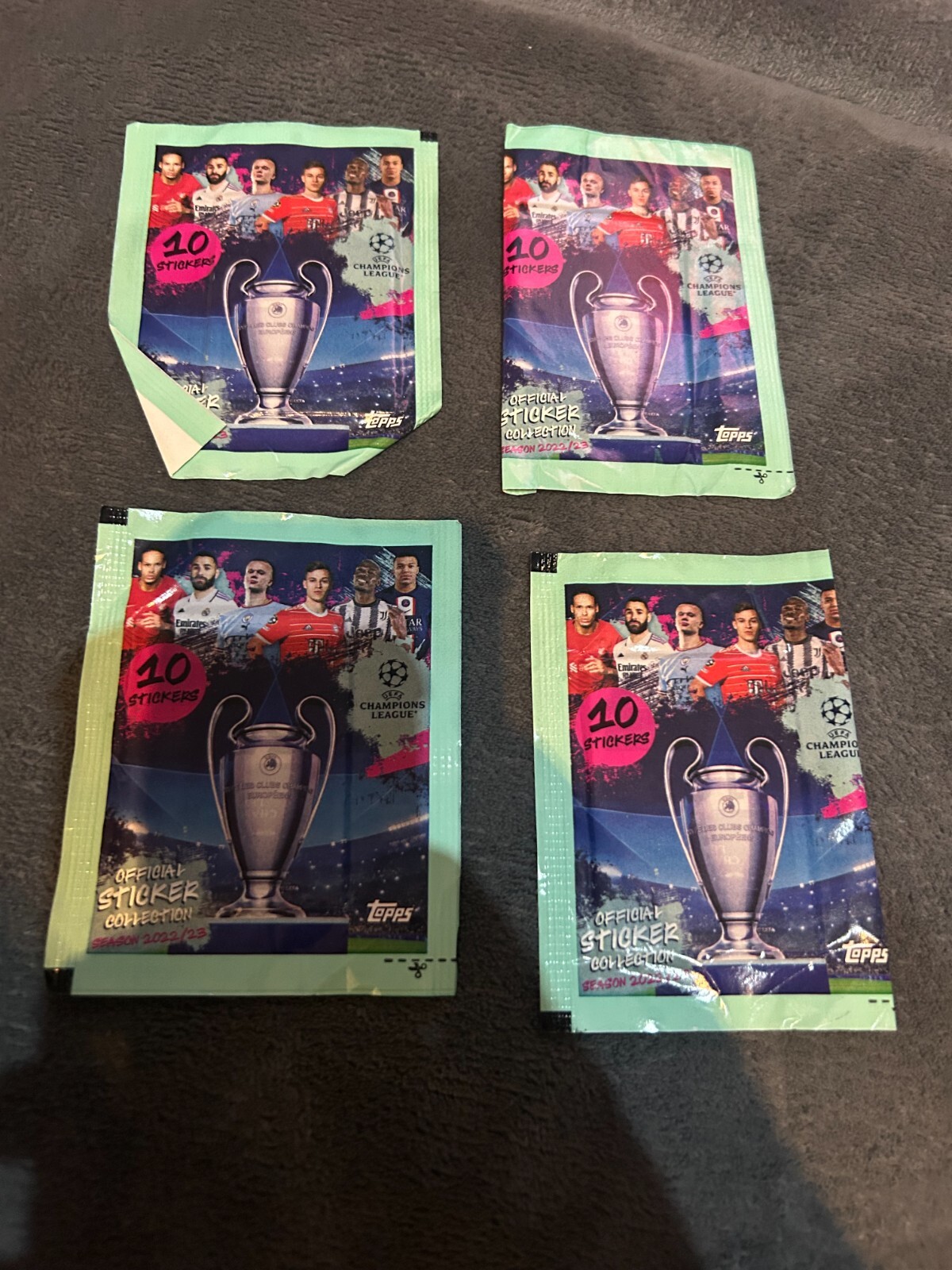 4x Topps Champions League 2022/23 Sealed Sticker Packets (Free P+P)