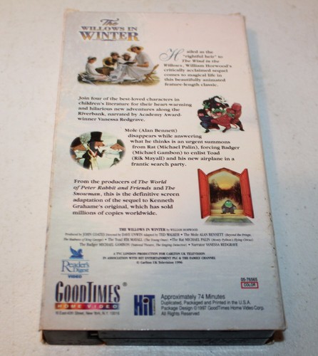 The Willows in Winter (VHS, 1996) Reader's Digest, Alan Bennett, Michael Palin - Picture 2 of 2