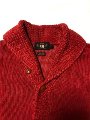 RRL RALPH LAUREN Men's Shawl collar cardigan linen cotton RRL RALPH LAUREN Men's Shawl collar cardigan linen cotton