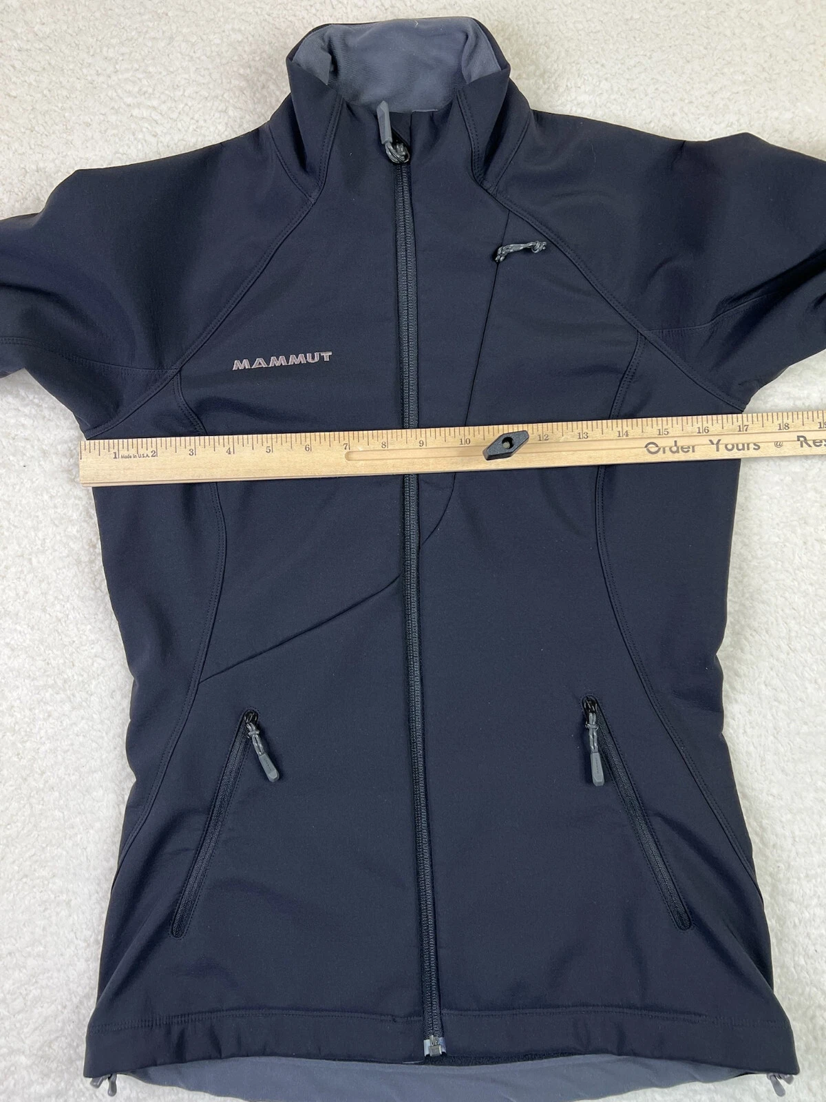 Mammut Soft Shell Jacket Men's XS Black Full Zip Softech Zip Pockets
