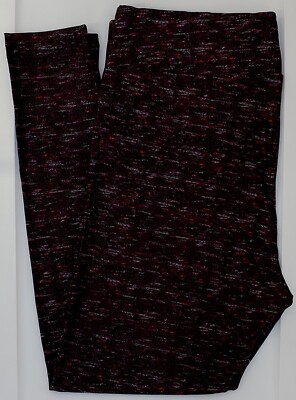 TC LuLaRoe Tall & Curvy Leggings Black Gray Multicolor Heathered Print NWT T42
