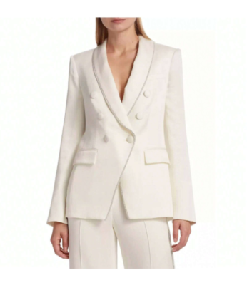 NEW Veronica Beard Jagger Rhinestone Dickey Jacket In Winter White
