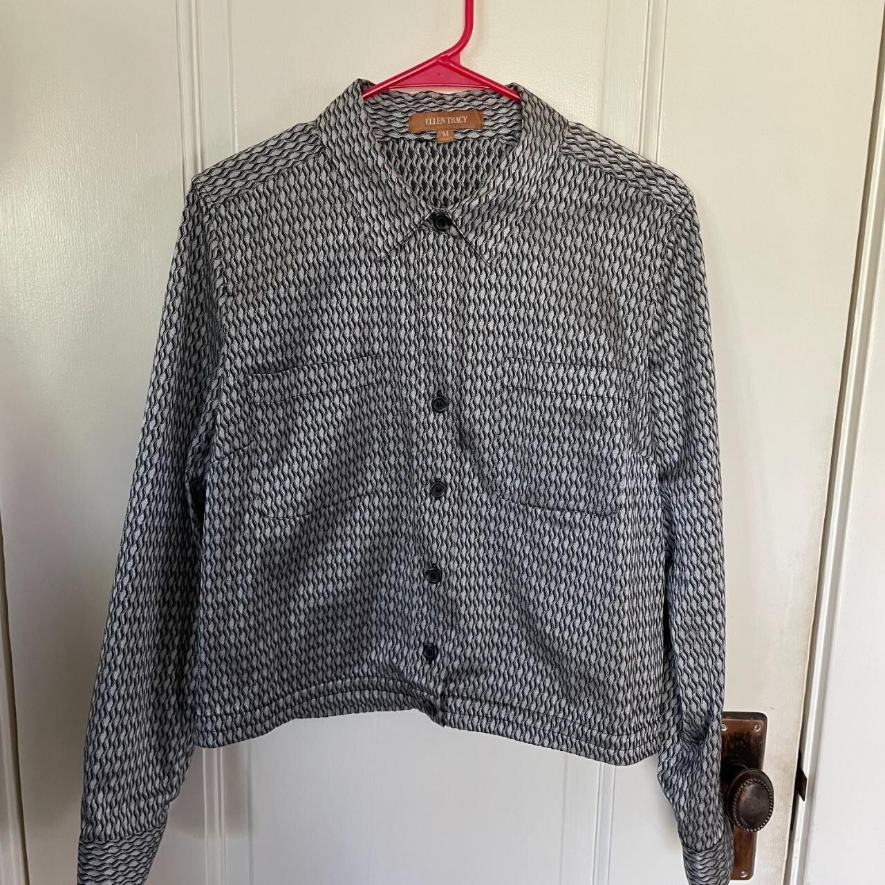 Ellen Tracy Cotton Blend Abstract Pattern Lightwe… - image 1