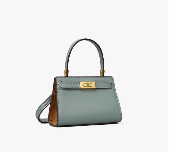 NUOVA CON ETICHETTE Tory Burch Lee Radziwill Nano Mini Borsa POLAR SKY (blu)