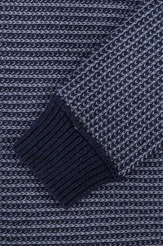New Hugo Boss mens blue thick knited knit fitted jumper pullover top £109 XXL - Picture 5 of 11