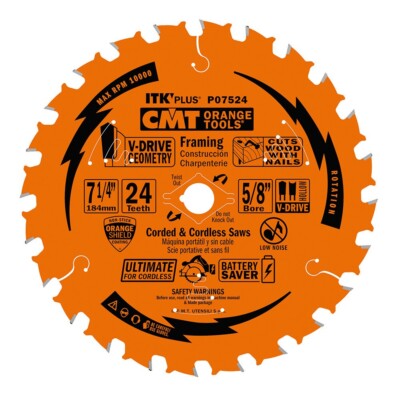 CMT  ITK-Plus  7-1/4'' x 24-Tooth Framing Circular Saw Blade