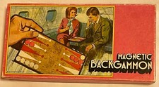 VINTAGE 1973 PACIFIC GAME CO. MAGNETIC TRAVEL BACKGAMMON GAME, VGC