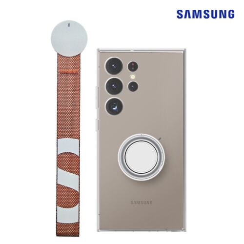 Original Samsung Galaxy S24 Ultra Clear Gadget Case + Ring Grip & Strap EF-XS928